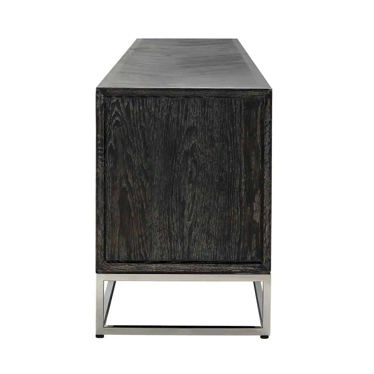 TV skapītis Blackbone misiņš 4 durvis 200 Richmond Interiors 60/200/42 cm melns rustikāls - N1 Home