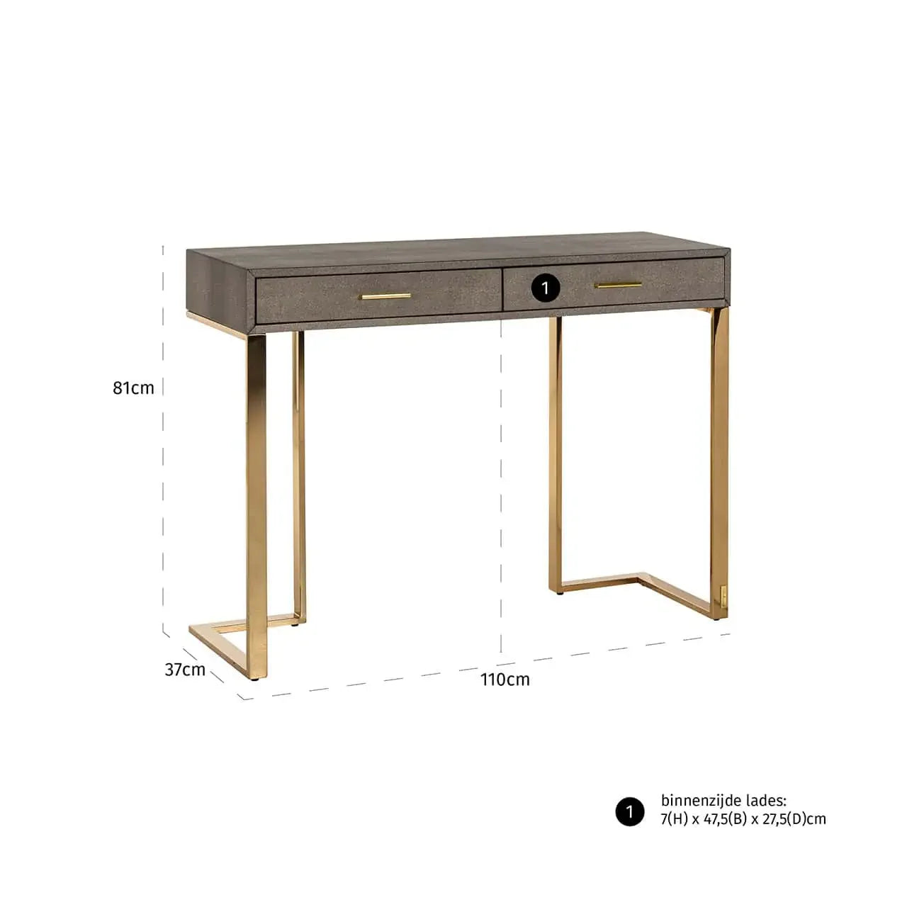 Konsole Marie-Lou Richmond Interiors 81/110/37 cm zelts - N1 Home