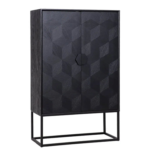 Skapis Blax ar 2 durvīm Richmond Interiors 175/110/52 cm melns - N1 Home
