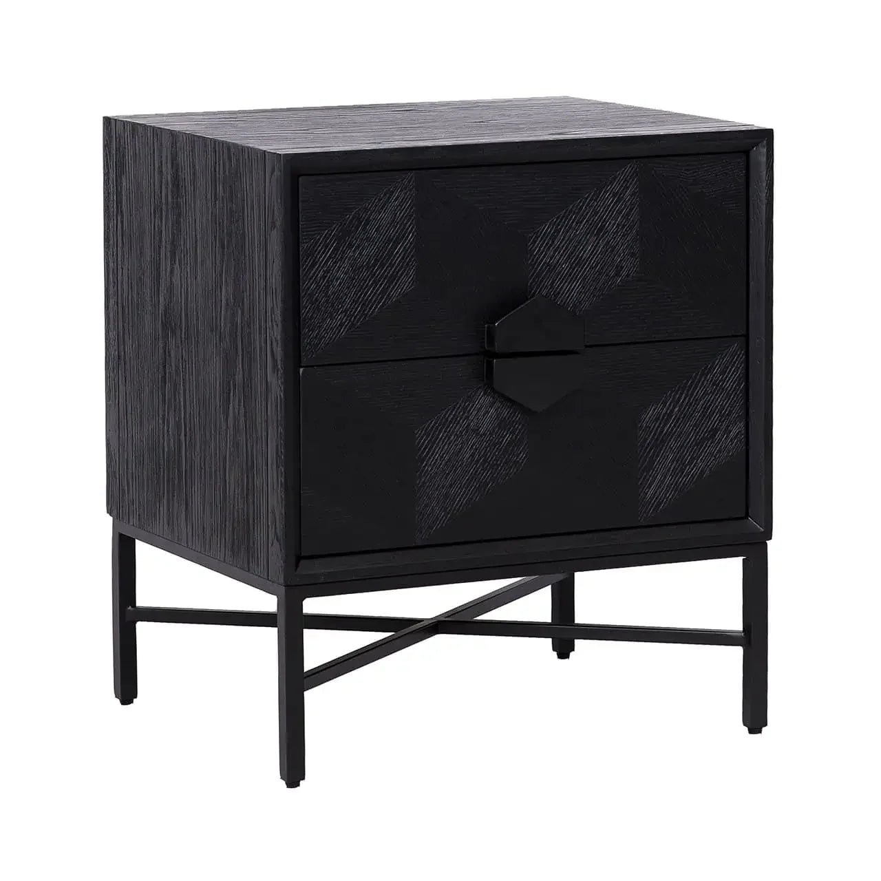 Naktsskapītis Blax ar 2 atvilktnēm Richmond Interiors 62/55/46 cm melns - N1 Home
