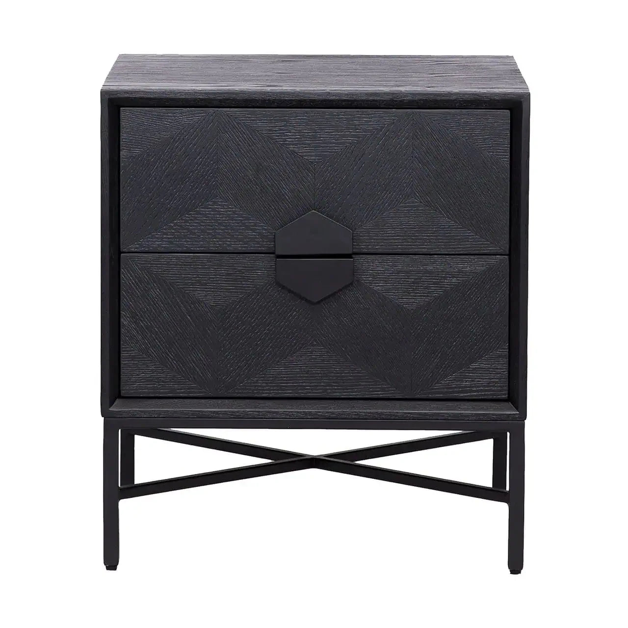 Naktsskapītis Blax ar 2 atvilktnēm Richmond Interiors 62/55/46 cm melns - N1 Home