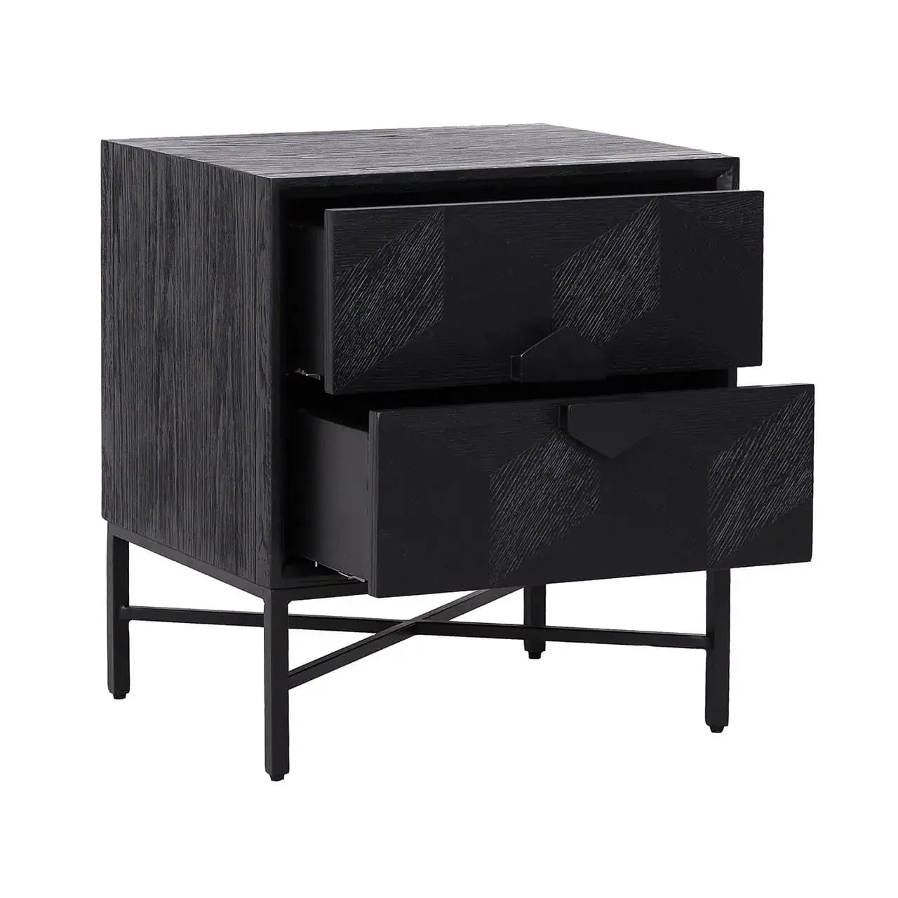 Naktsskapītis Blax ar 2 atvilktnēm Richmond Interiors 62/55/46 cm melns - N1 Home