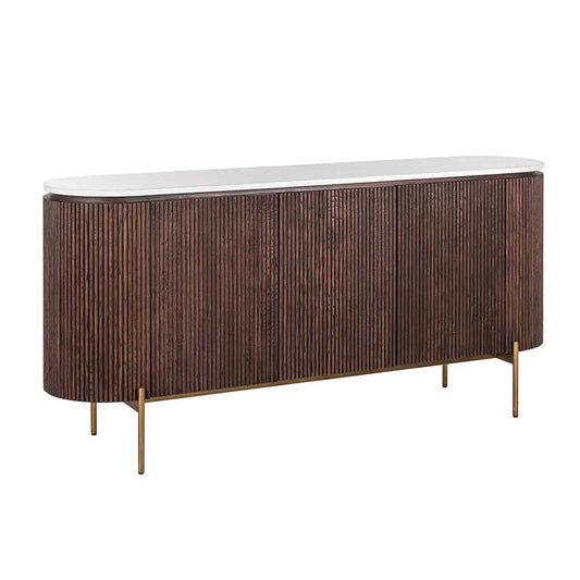 Kumode Barkley 3-durvju Richmond Interiors 85/180/46 cm Brushed Gold - N1 Home
