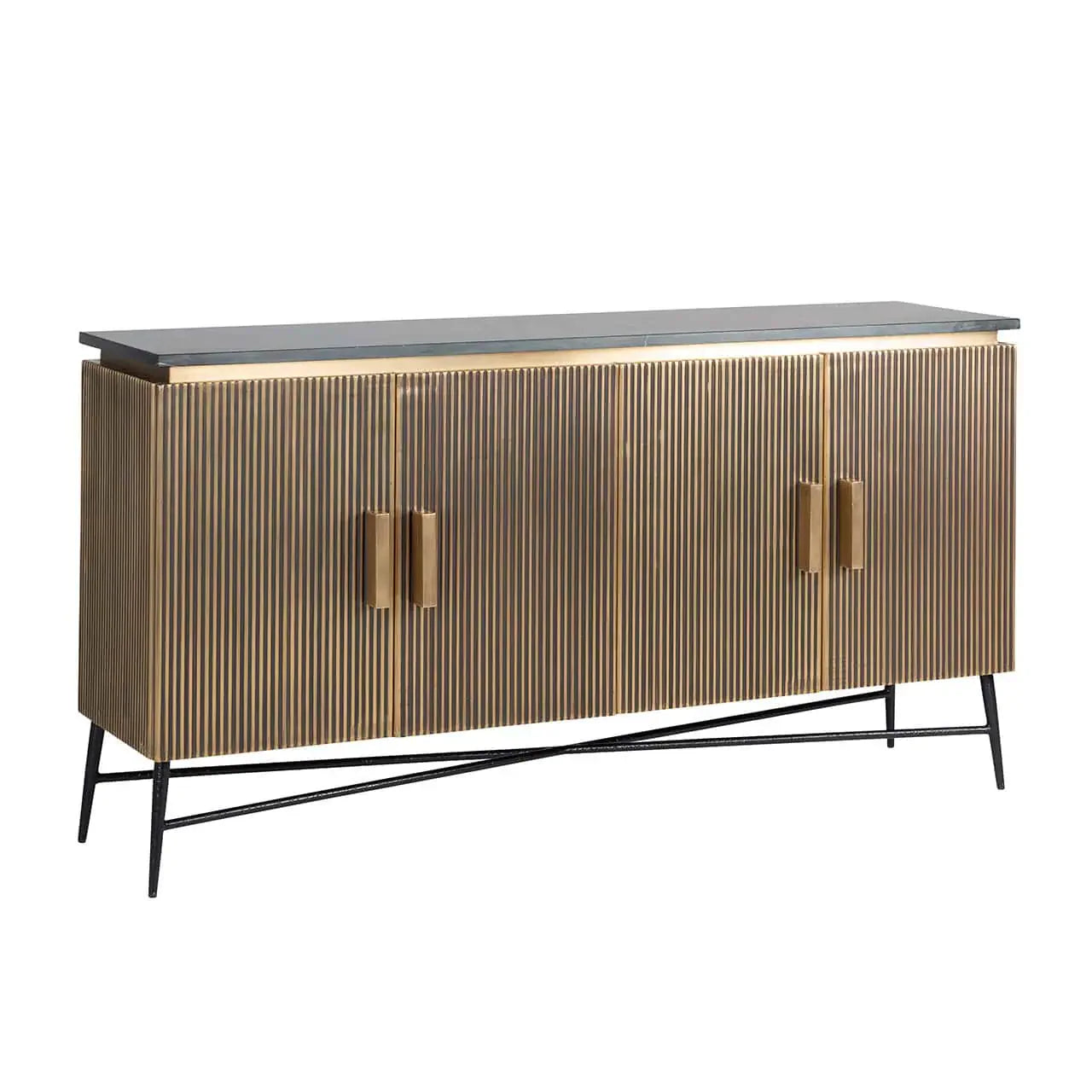 Ironville kumode ar 4 durvīm Richmond Interiors 86/160/40 cm zelts - N1 Home