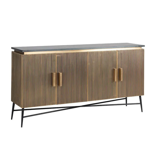 Ironville kumode ar 4 durvīm Richmond Interiors 86/160/40 cm zelts - N1 Home