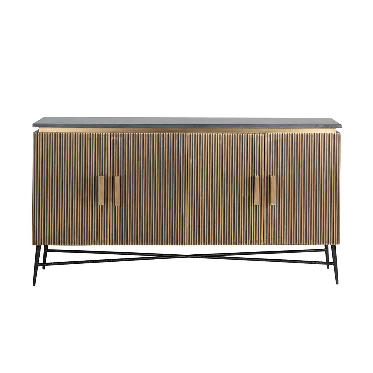 Ironville kumode ar 4 durvīm Richmond Interiors 86/160/40 cm zelts - N1 Home