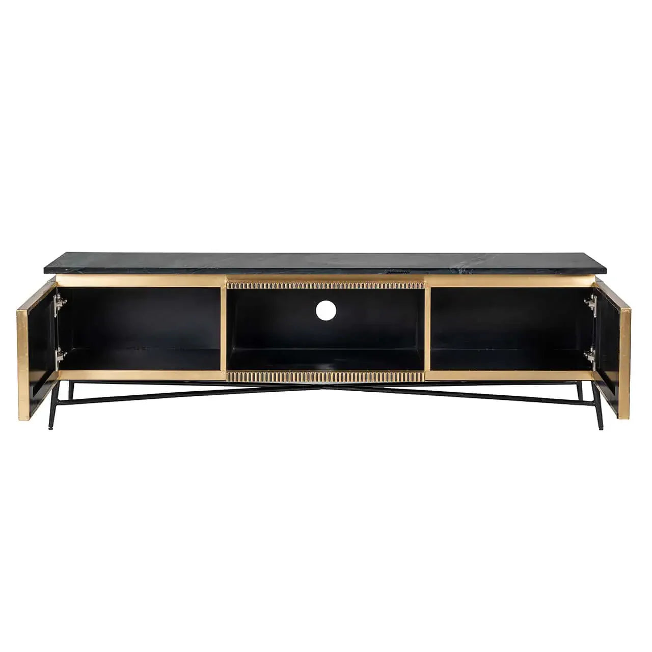 TV skapis Ironville ar 2 durvīm Richmond Interiors 50/170/40 cm zelts - N1 Home