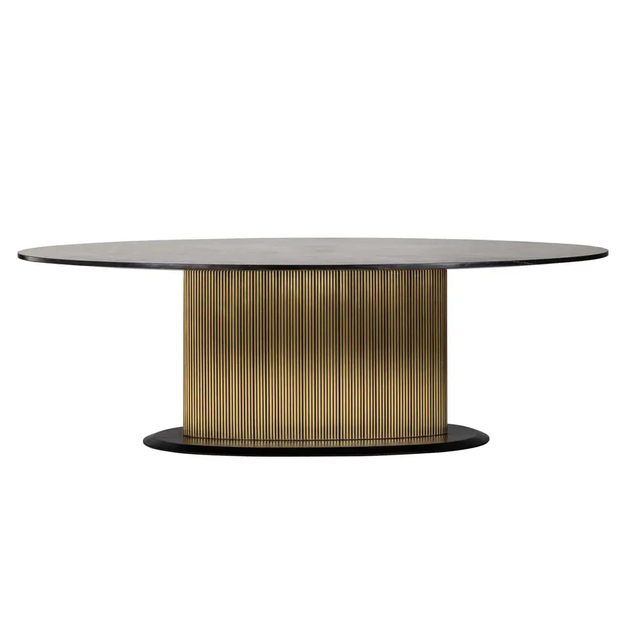 Galds Ironville gold Richmond Interiors 76/235/110 cm zelts/melns marmors - N1 Home