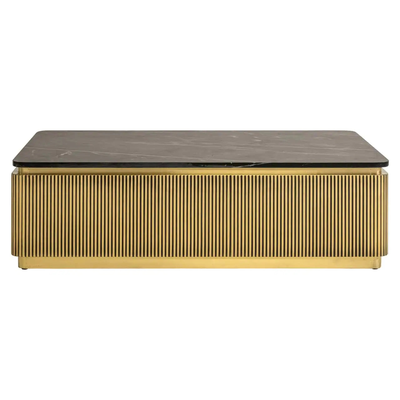 Kafijas galds Ironville gold Richmond Interiors 40/140/80 cm zelts/melns marmors - N1 Home