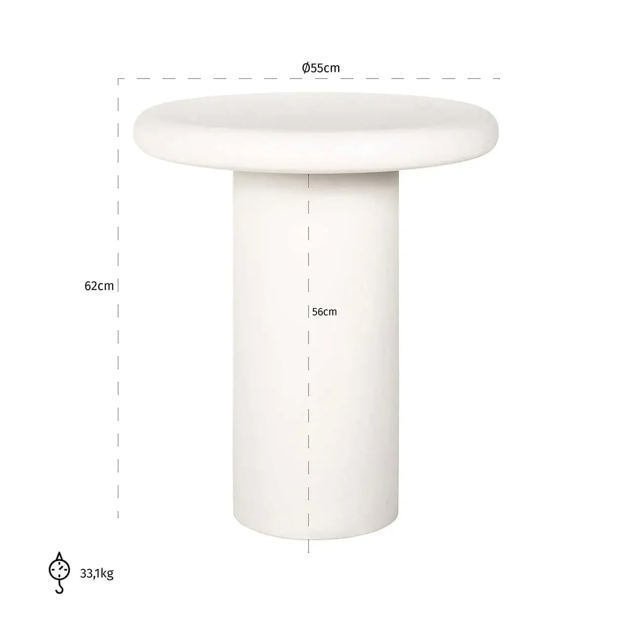 Galdiņš Bloomstone Richmond Interiors 60/55/55 cm balts - N1 Home