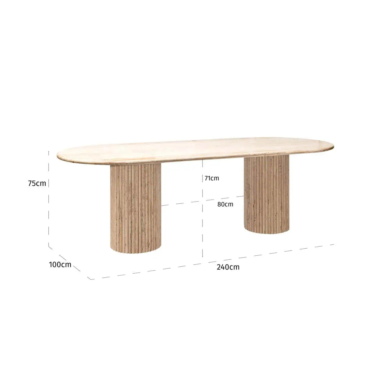 Galds La Cantera beige Richmond Interiors 75/240/100 cm bēšs - N1 Home