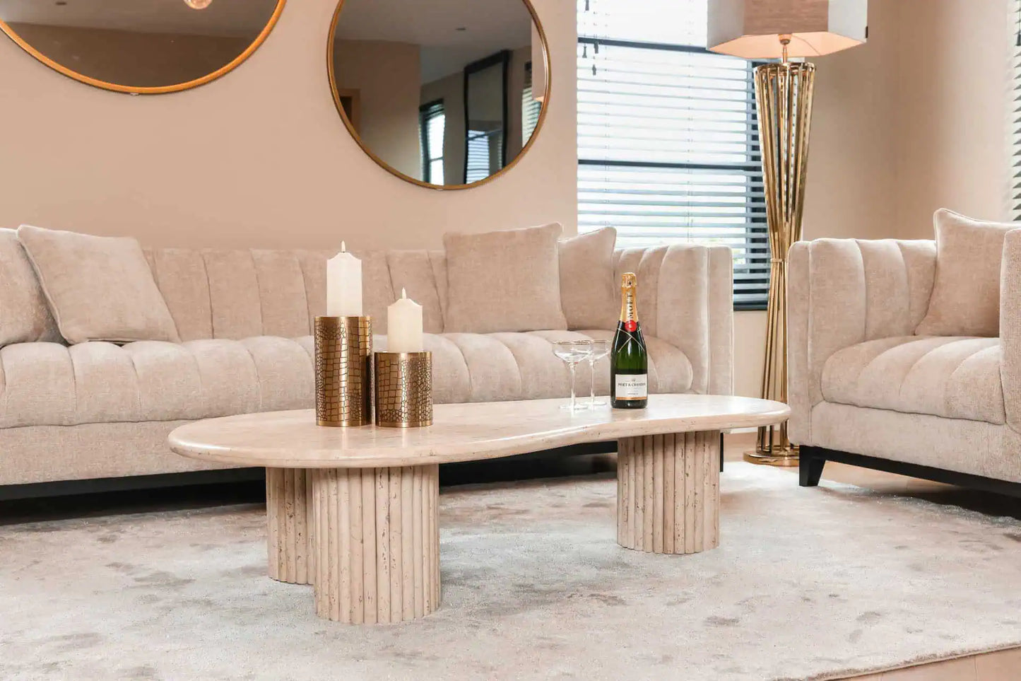 Kafijas galds La Cantera Richmond Interiors 36/150/80 cm bēšs - N1 Home