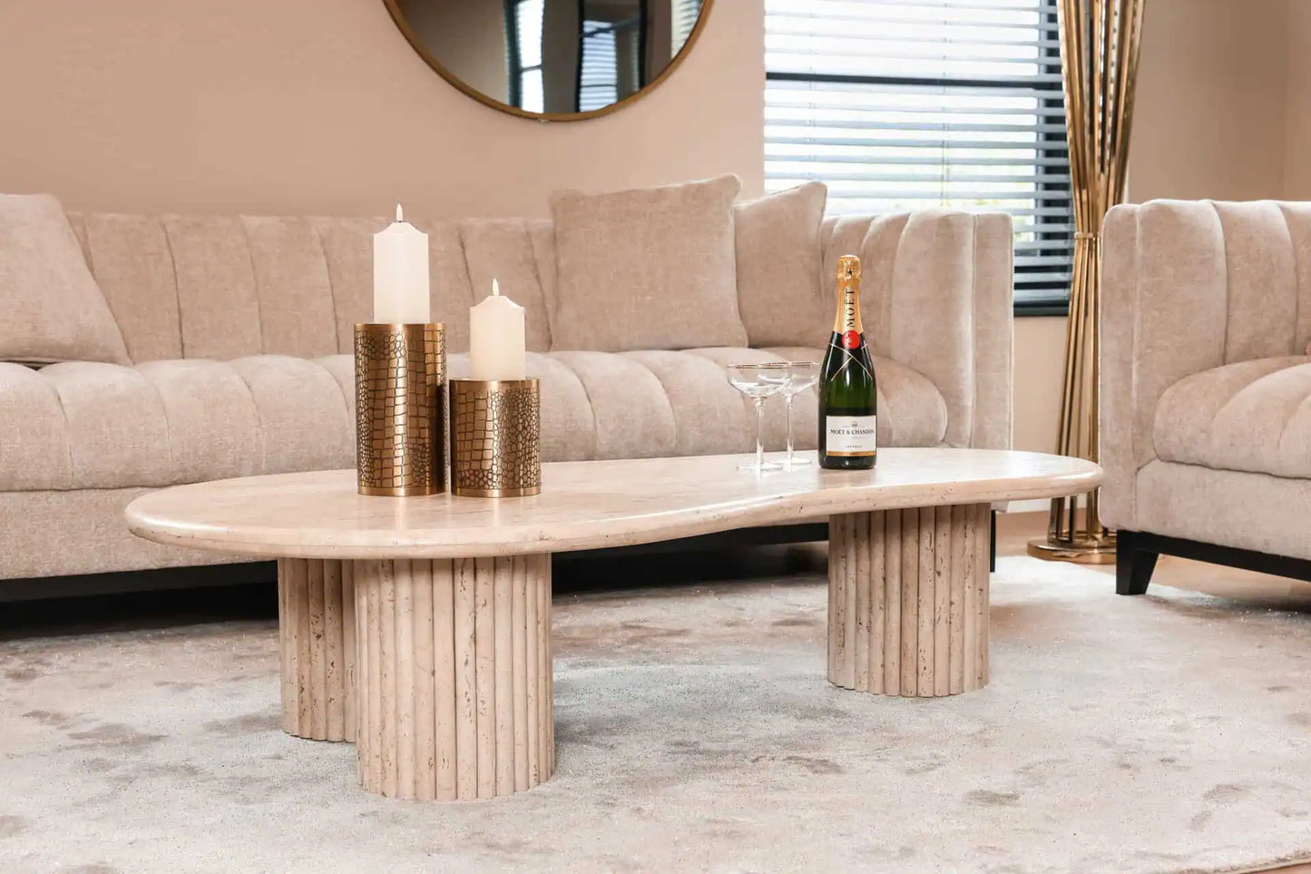 Kafijas galds La Cantera Richmond Interiors 36/150/80 cm bēšs - N1 Home