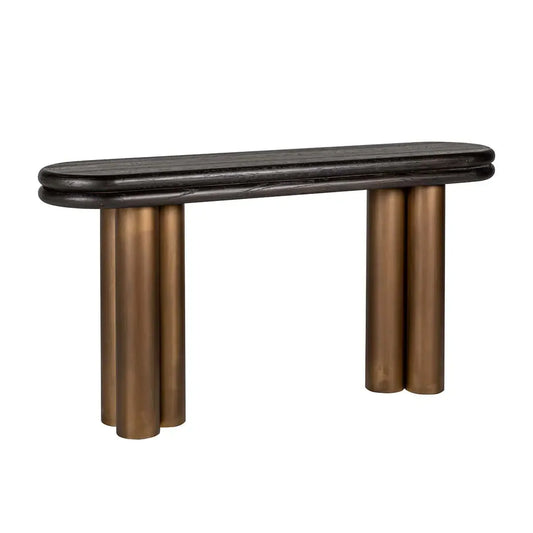 Konsole Makaron Richmond Interiors 85/160/38 cm melns rustikāls - N1 Home