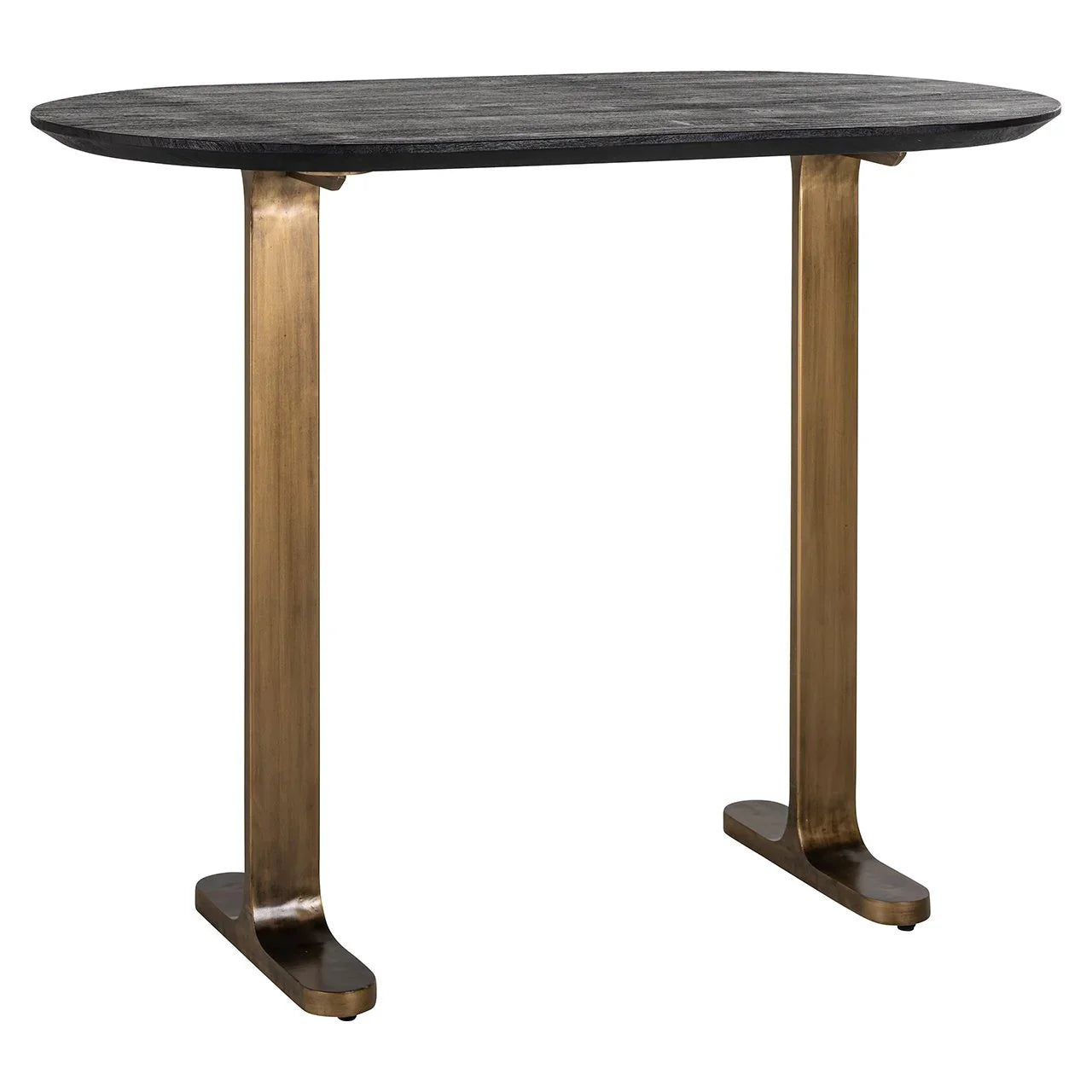 Bāra galds Revelin Richmond Interiors 106/140/75 cm melns/zelts - N1 Home