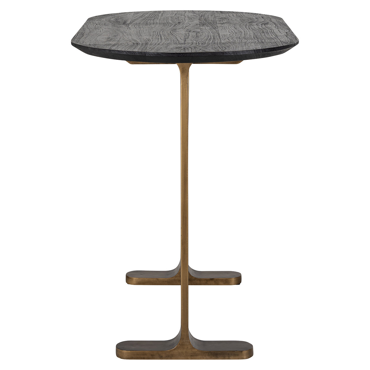 Bāra galds Revelin Richmond Interiors 106/140/75 cm melns/zelts - N1 Home