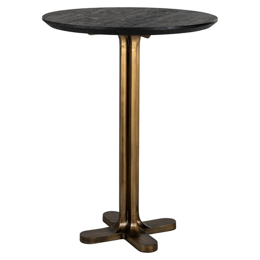 Bāra galds Revelin Richmond Interiors 106/81/81 cm melns/zelts - N1 Home