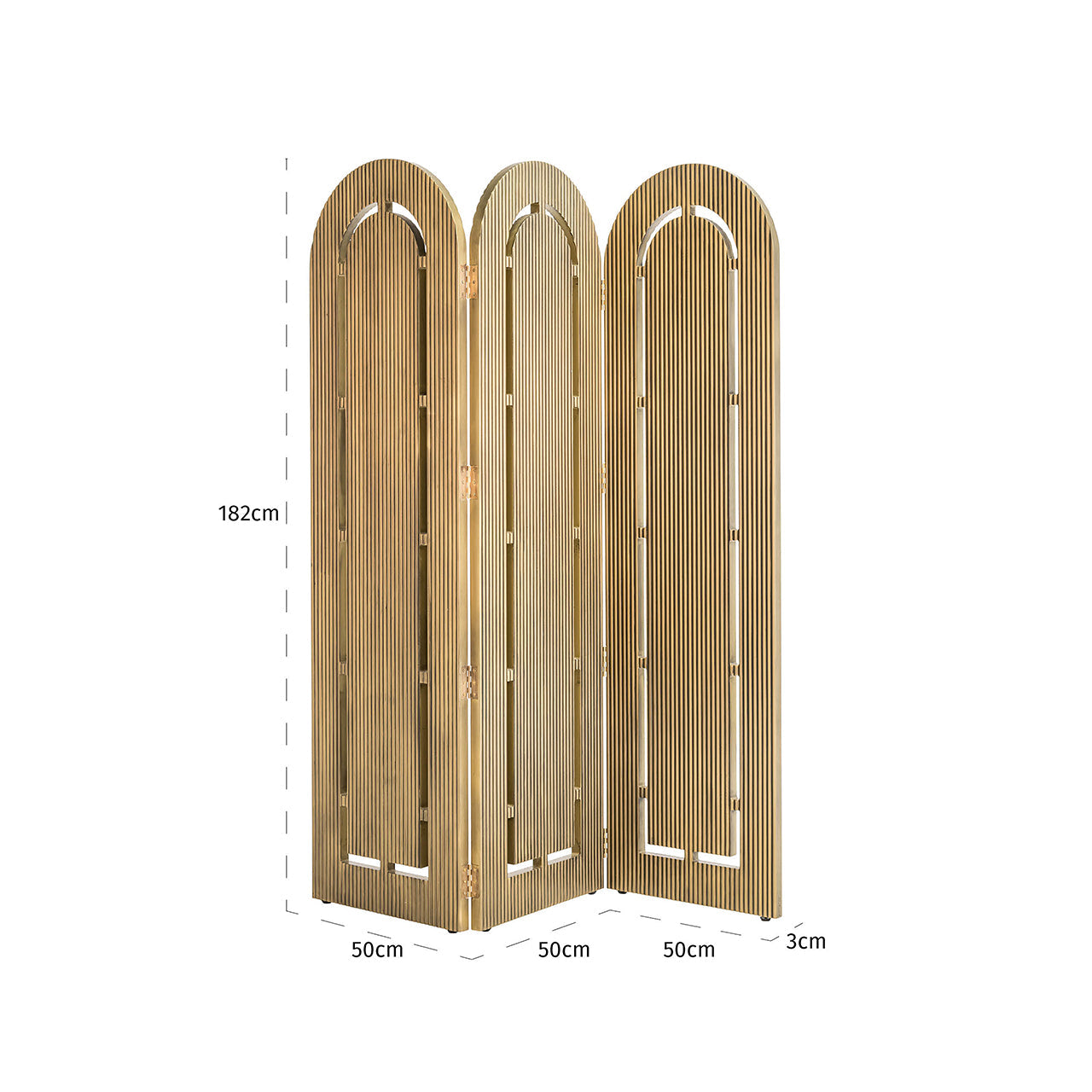 Telpas sadalītājs Macallen, misiņa apdare,  Rchmond Interiors 182/150/3 cm birstēts zelts - N1 Home