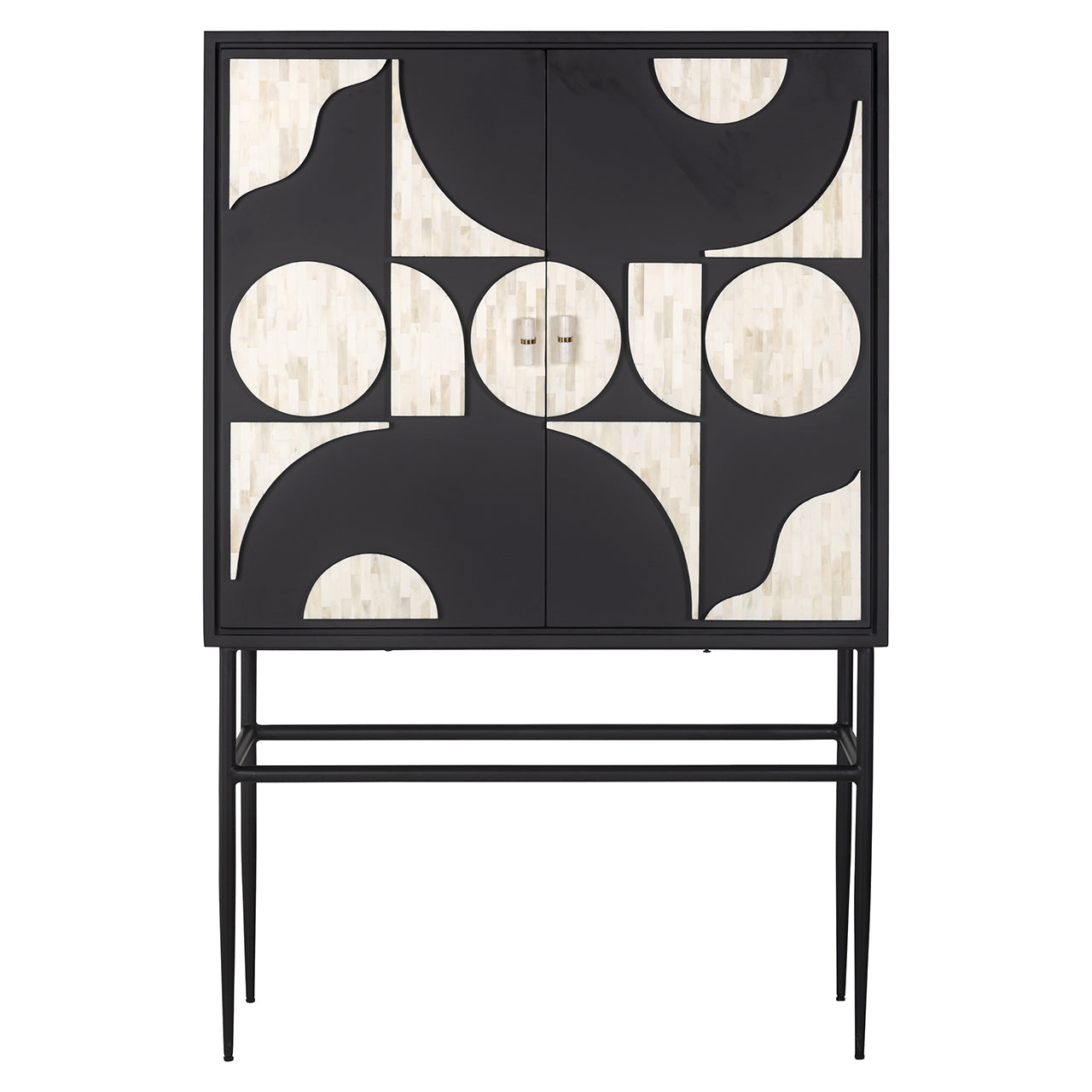 Skapis Mendoza ar 2 durvīm Richmond Interiors 150/100/40 cm melns/balts - N1 Home
