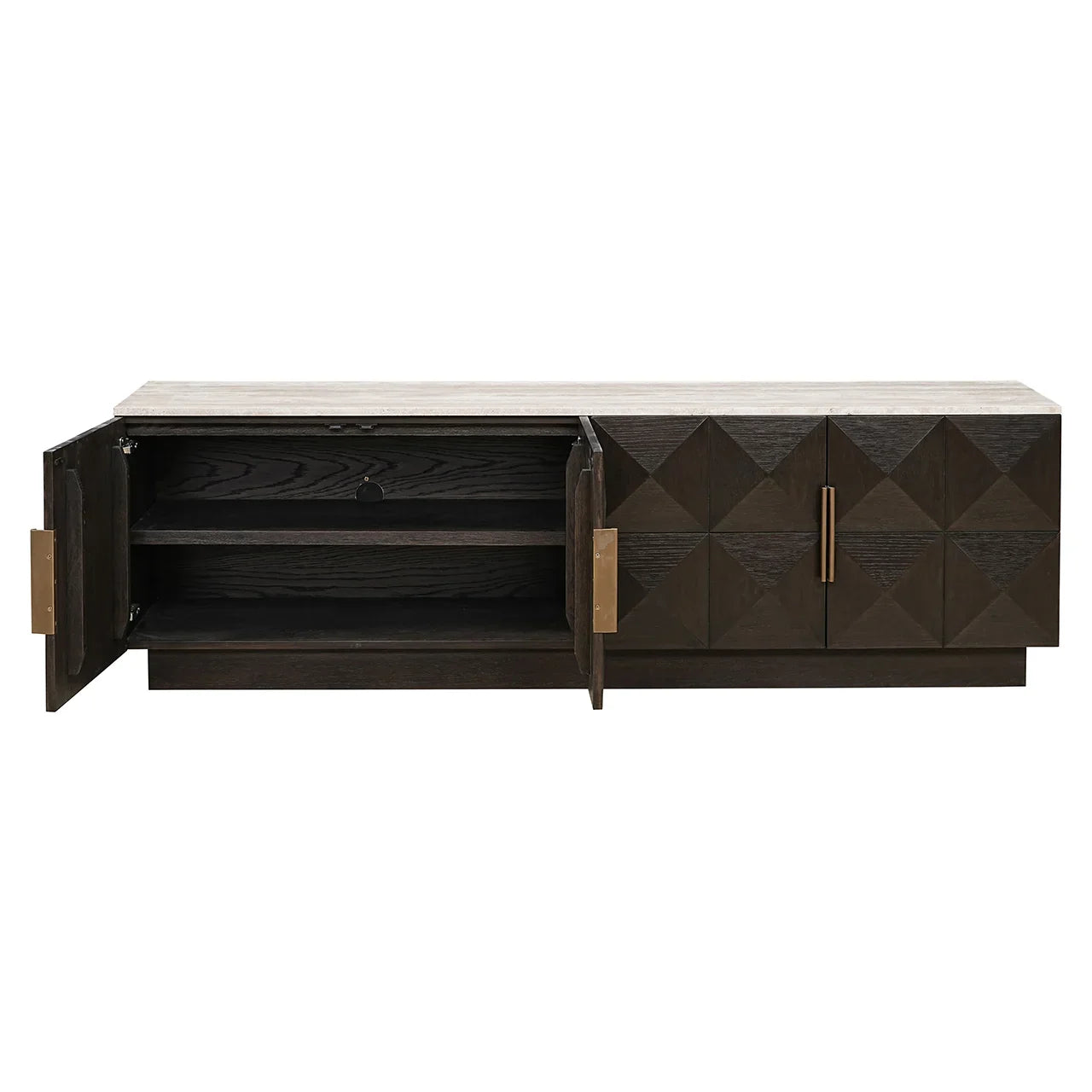 TV skapis Claremont ar 4 durvīm Richmond Interiors 63/196/44 cm brūns - N1 Home