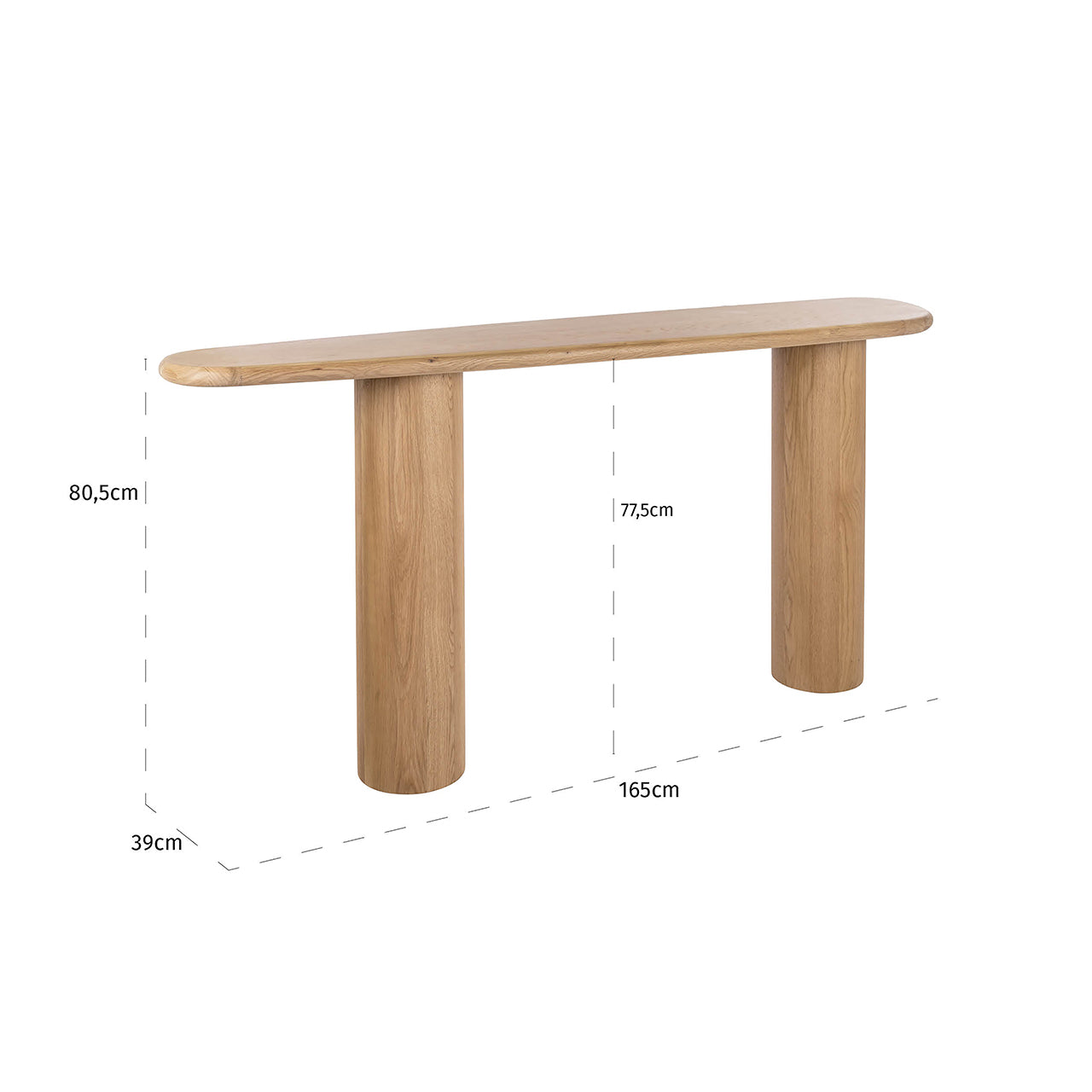 Konsole Oakley Richmond Interiors 80/165/39 cm dabīgs ozols - N1 Home