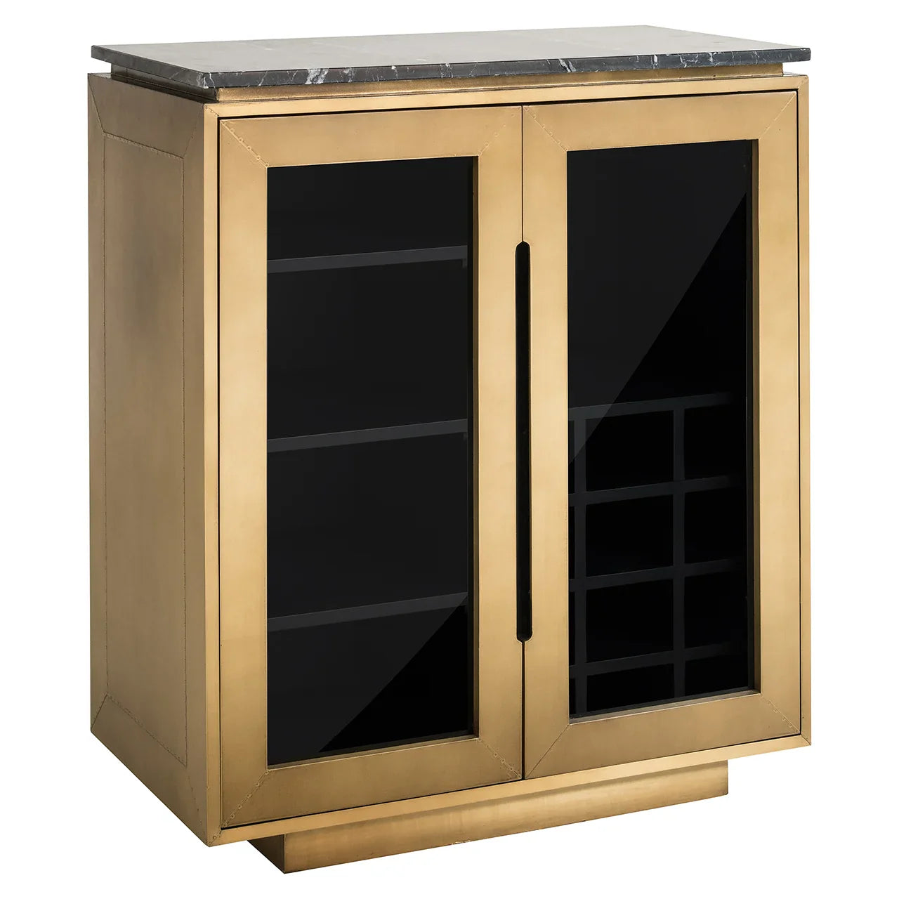 Kumode Finsbury ar 2 durvīm Richmond Interiors 101/86/48 cm melns/zelts - N1 Home