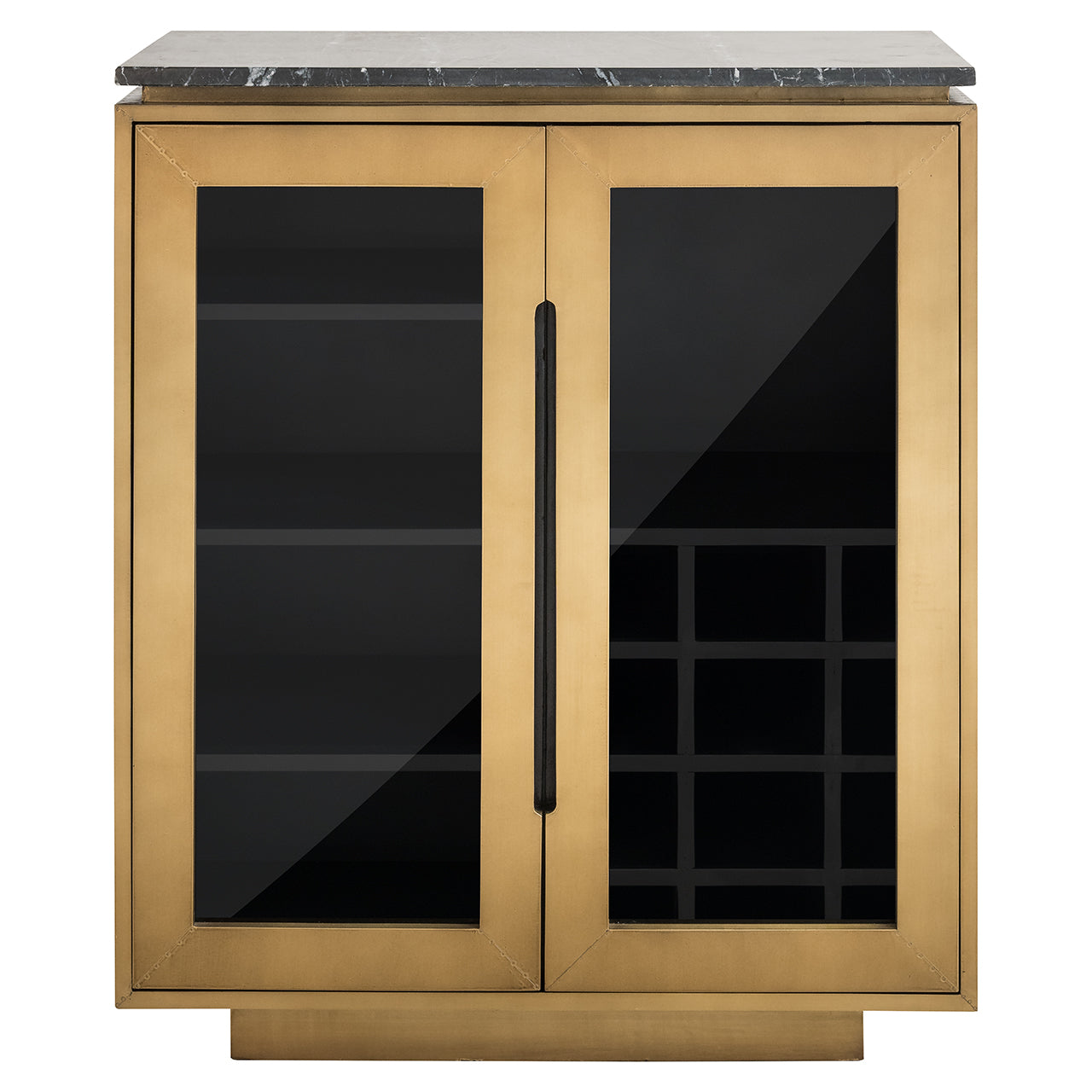 Kumode Finsbury ar 2 durvīm Richmond Interiors 101/86/48 cm melns/zelts - N1 Home