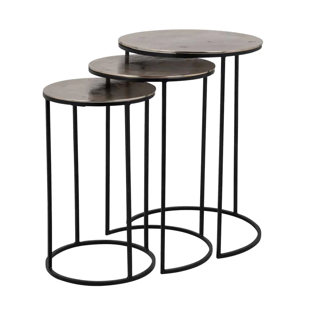 Kafijas galds Nolan champagne gold (Set of 3) Richmond Interiors 60/42 cm šampaņ - N1 Home