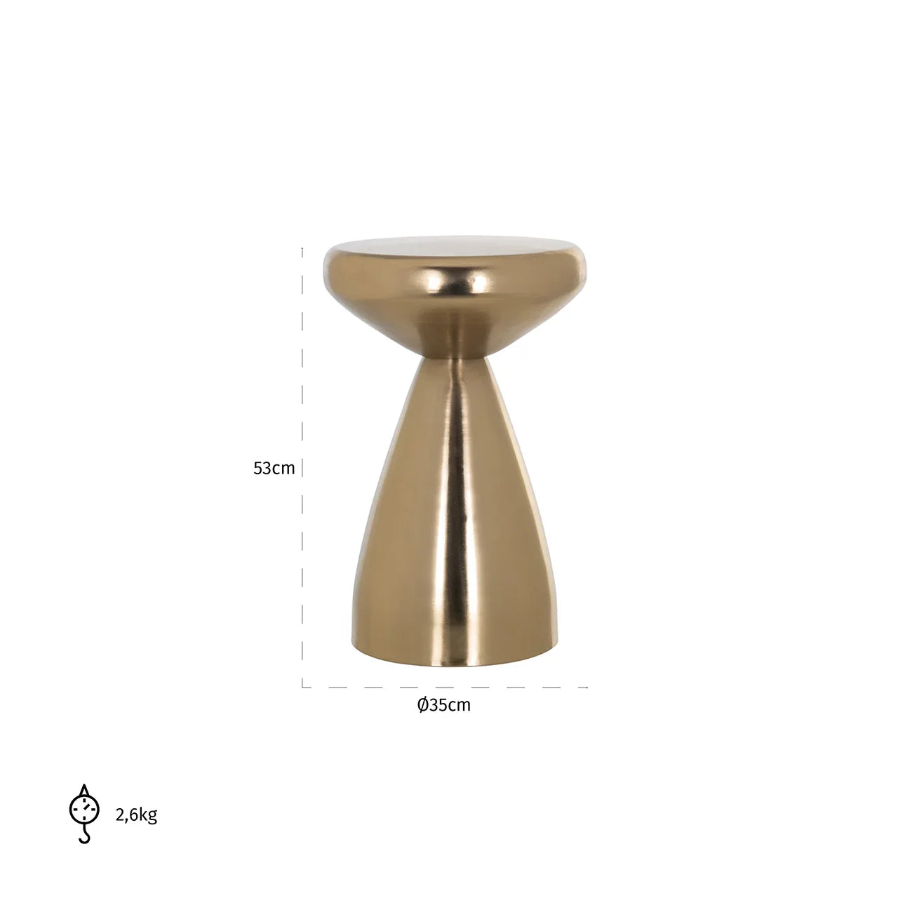 Galdiņš Arlo Richmond Interiors 53/35/35 cm zelts - N1 Home