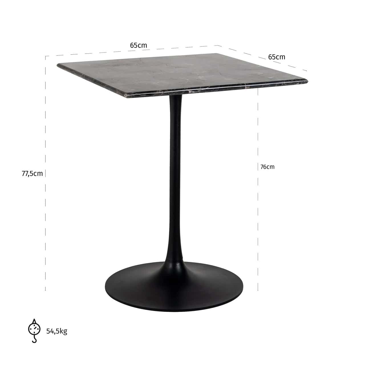 Bistro galds Carlten Richmond Interiors 65/76/65 cm brūns - N1 Home