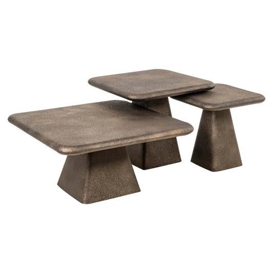 Kafijas galds Marlie gold (Set of 3) Richmond Interiors 35/70/70 cm bronza - N1 Home