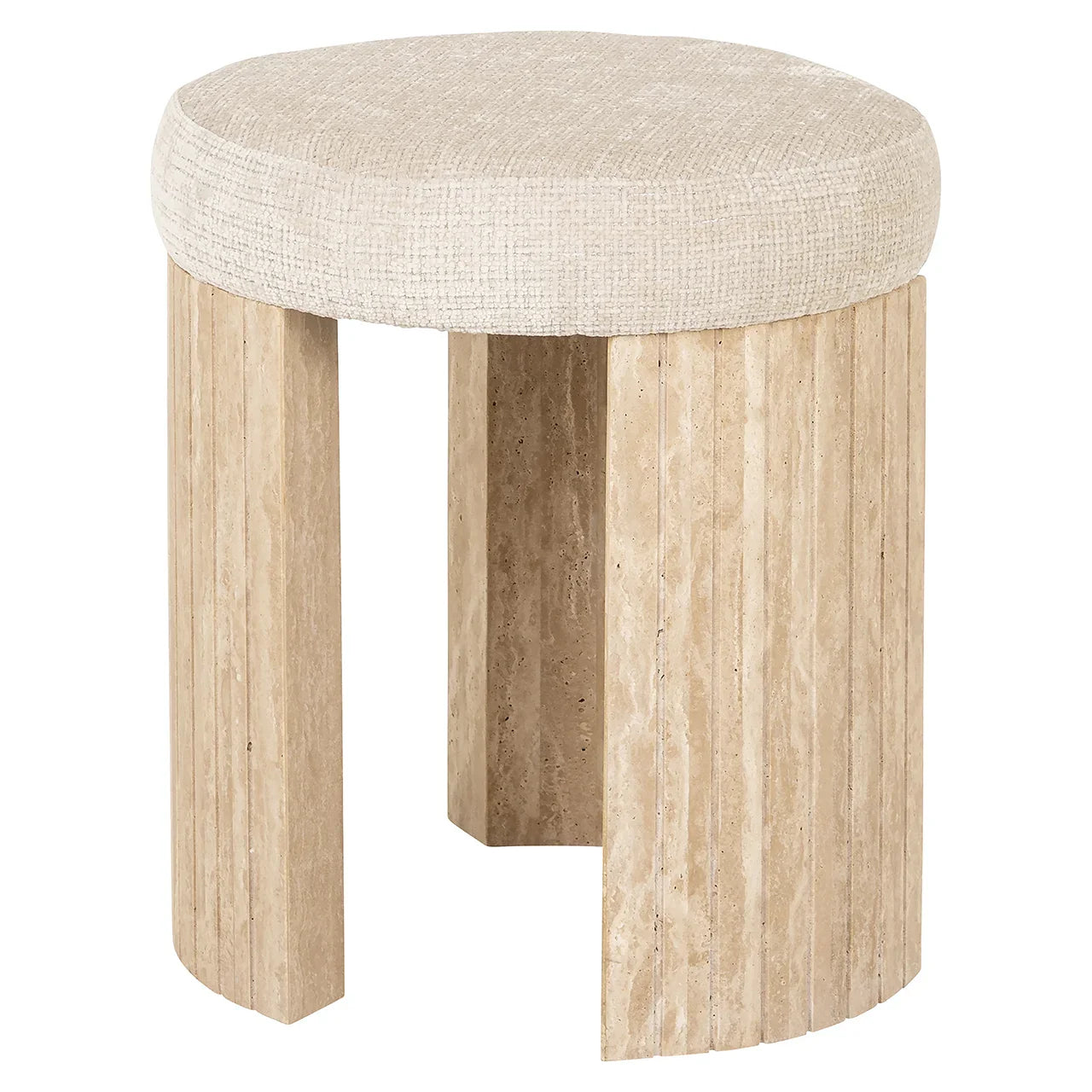 Pufs Gallice Richmond Interiors 52/45/45 cm dabīgs bēšs travertīns - N1 Home
