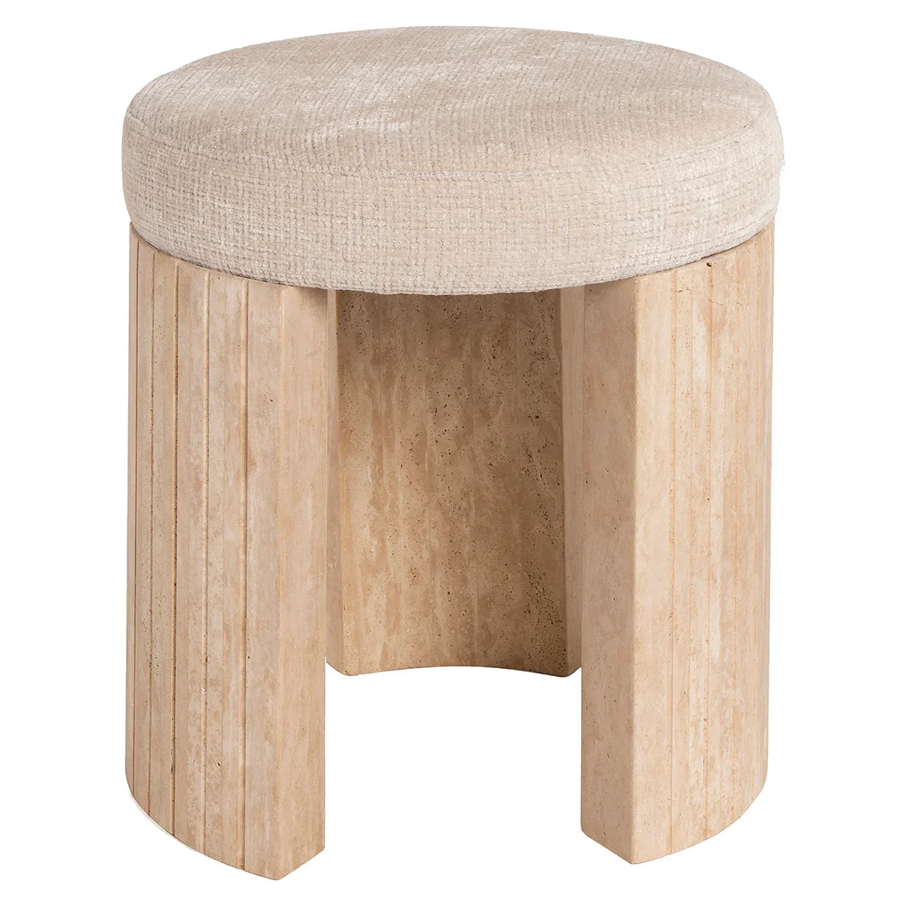 Pufs Gallice Richmond Interiors 52/45/45 cm dabīgs bēšs travertīns - N1 Home