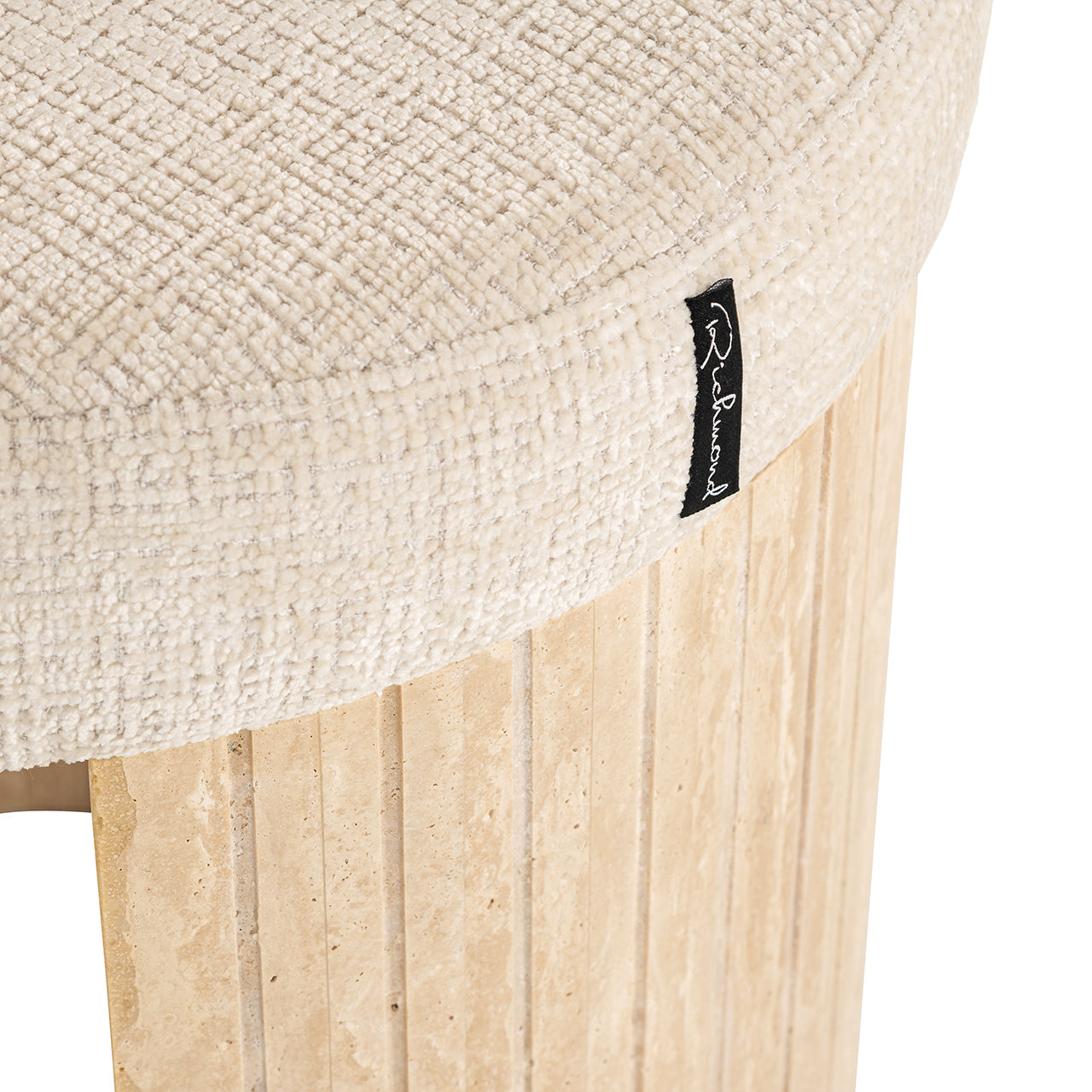 Pufs Gallice Richmond Interiors 52/45/45 cm dabīgs bēšs travertīns - N1 Home
