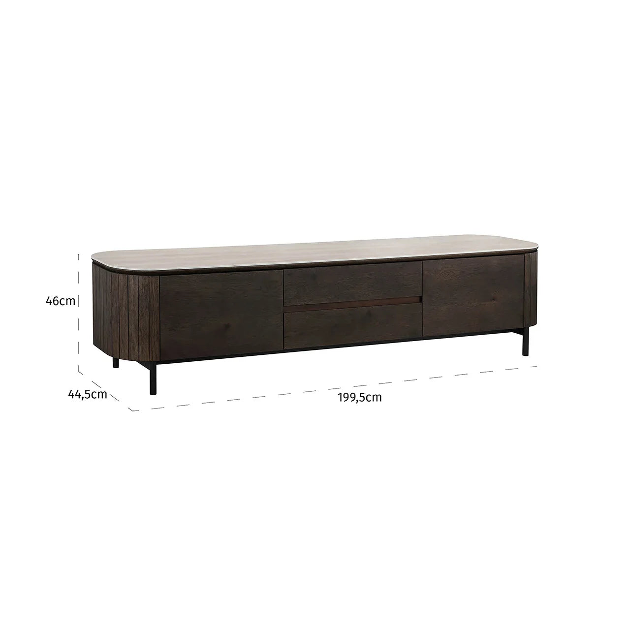 TV skapītis Ritz, 2 durvis, 1 atvilktne Richmond Interiors 46/200/44 cm brūns - N1 Home