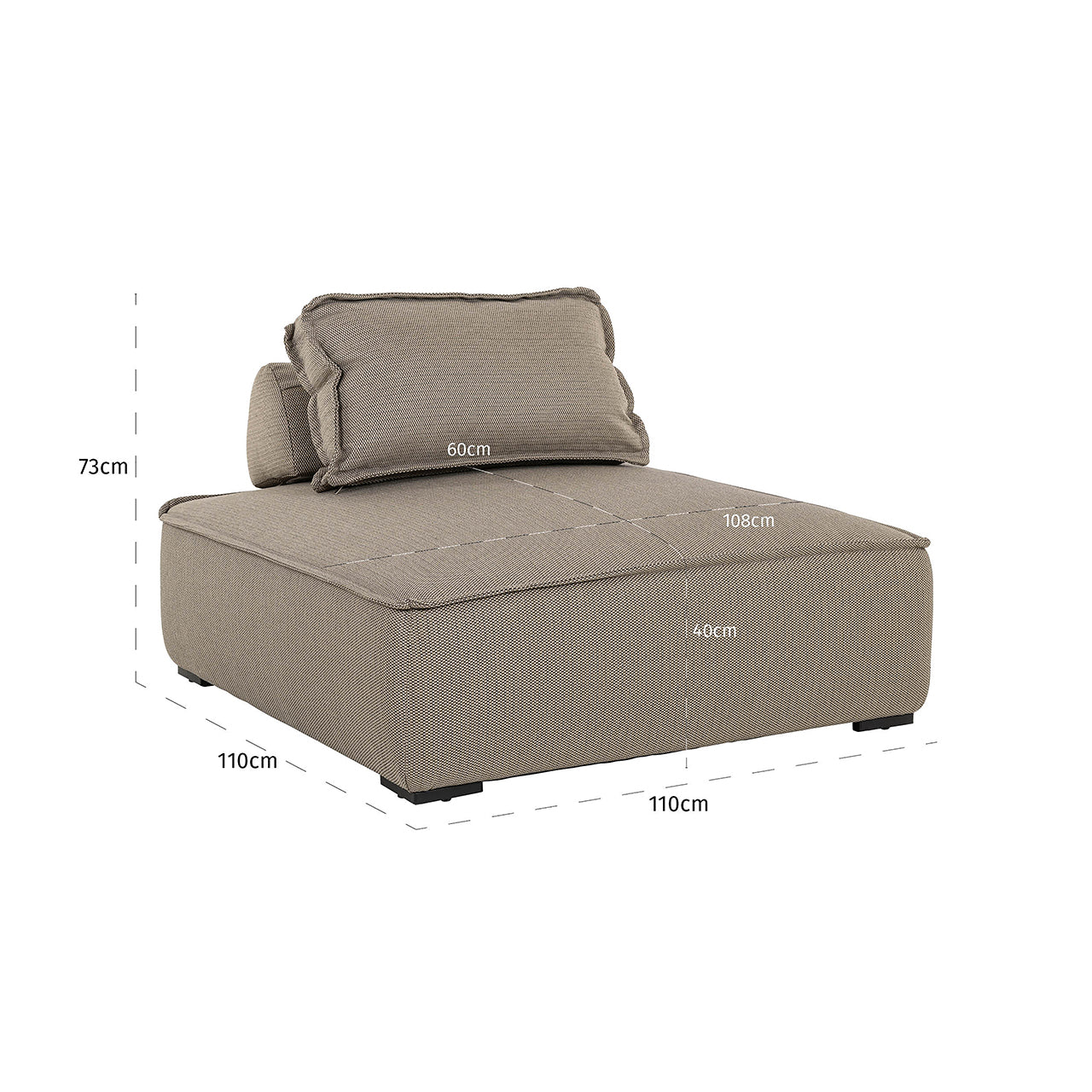 Āra atpūtas elements Jondal Richmond Interiors 73/110/110 cm 22085 Taupe - N1 Home