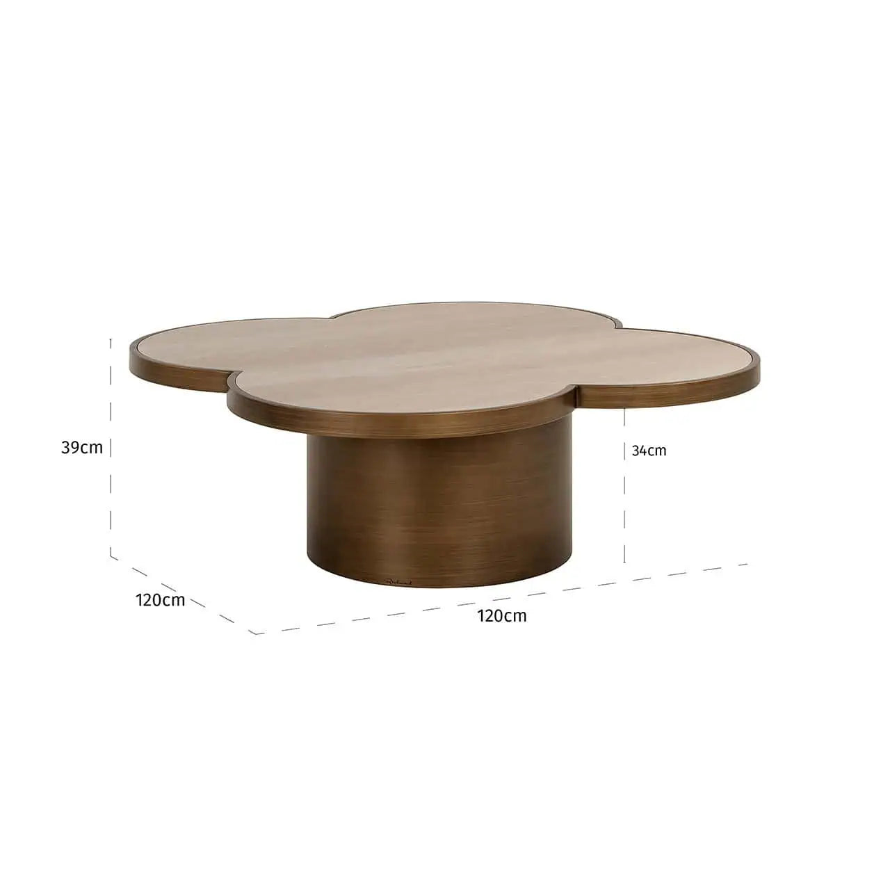 Kafijas galdiņš Clover Richmond Interiors bēšs 39/120/120 cm - N1 Home