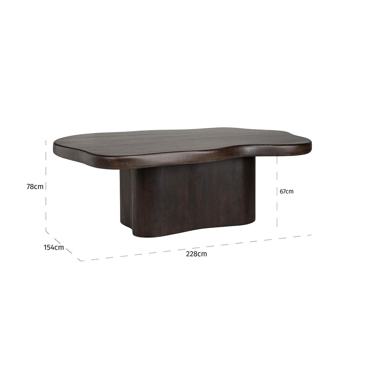 Ēdamgalds Sherman organiskais  Richmond Interiors 230/139/76 cm brūns - N1 Home