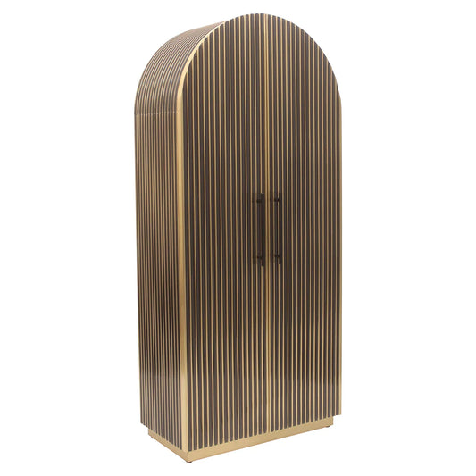 Skapis Les Arcs ar 2 durvīm Richmond Interiors 181/80/46 cm birstēts zelts - N1 Home