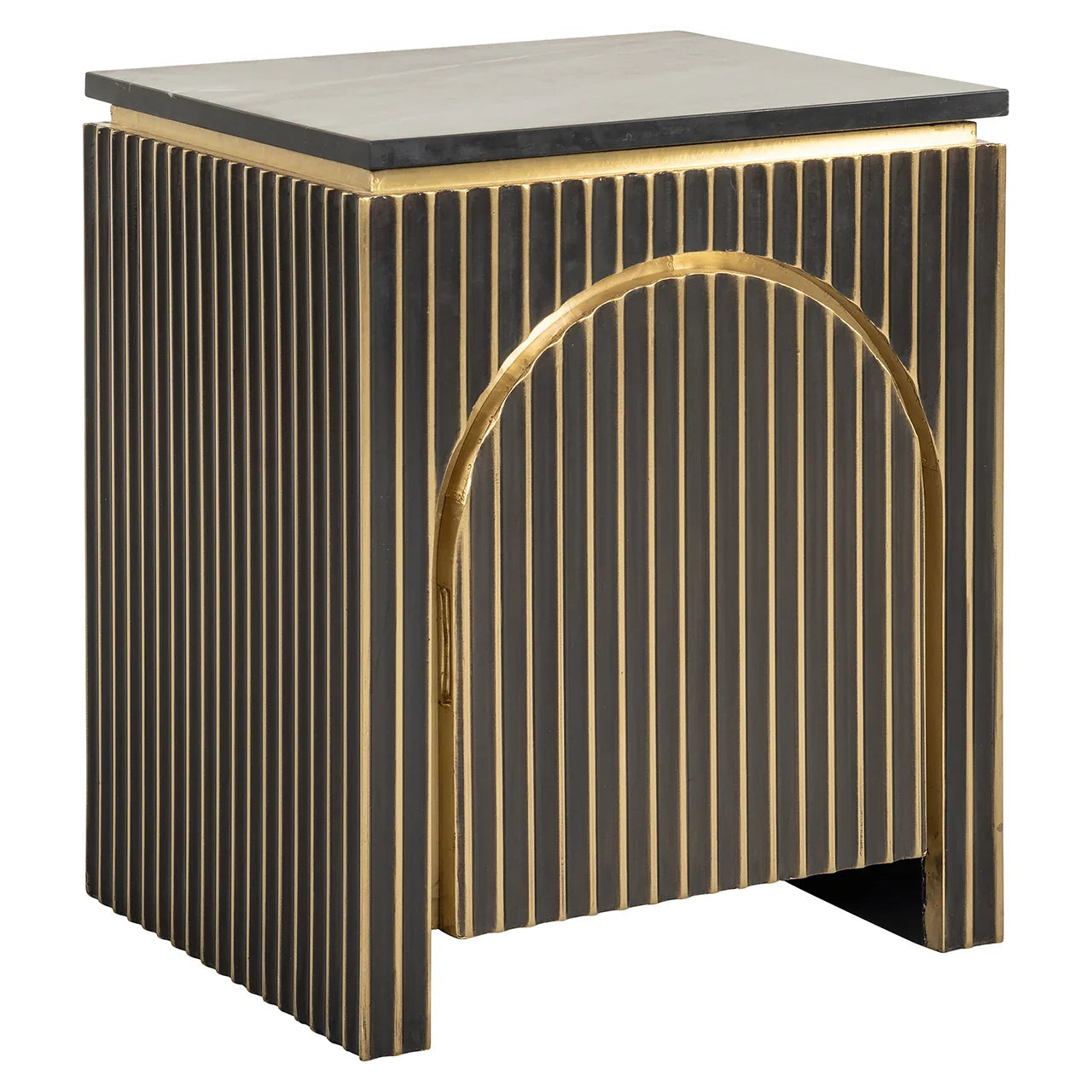 Naktsskapītis Les Arcs ar 1 durvīm Richmond Interiors 60/50/43 cm birstēts zelts - N1 Home