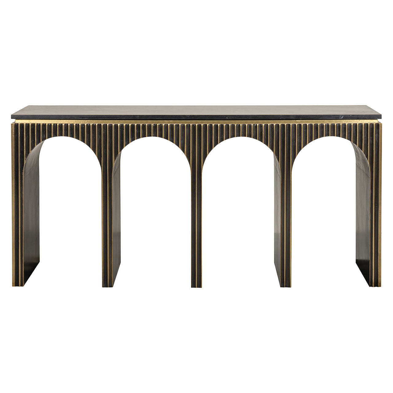 Konsole Les Arcs Richmond Interiors 76/160/45 cm birstēts zelts - N1 Home