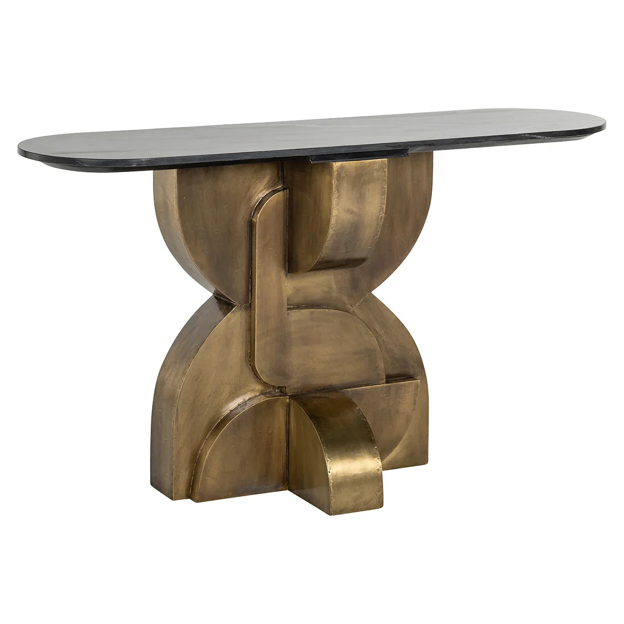 Konsole Maddox Richmond Interiors 75/130/38 cm melns/zelts - N1 Home