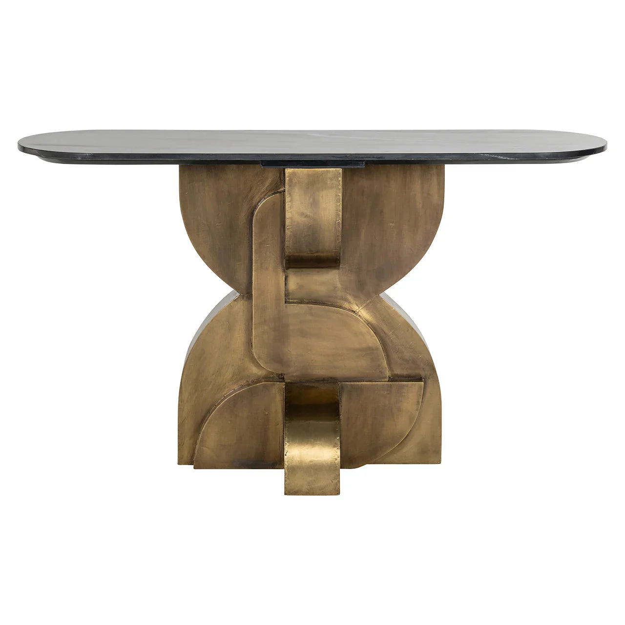 Konsole Maddox Richmond Interiors 75/130/38 cm melns/zelts - N1 Home