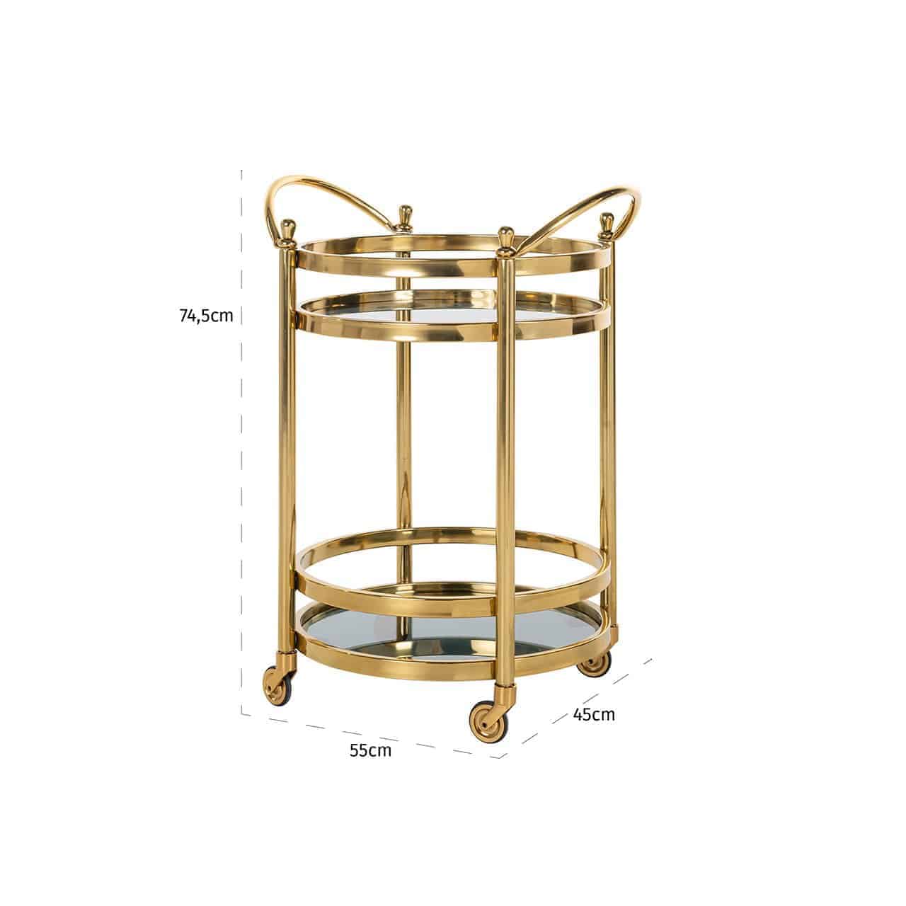 Trolley Hendricks Richmond Interiors 74/55/45 cm zelts - N1 Home