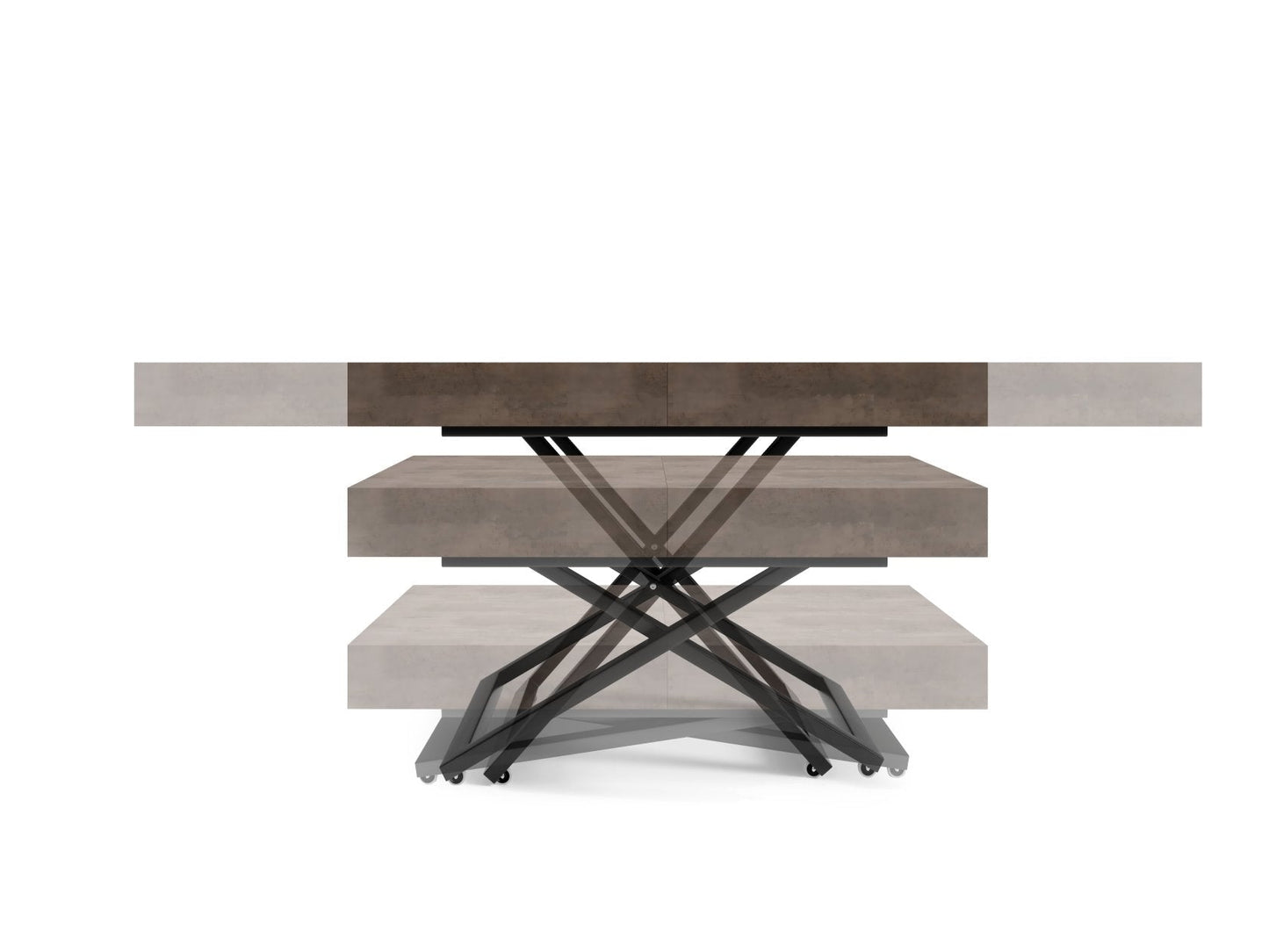 Galds Tiks X 27-80/120-200/80 cm melns Pietra Grigio - N1 Home