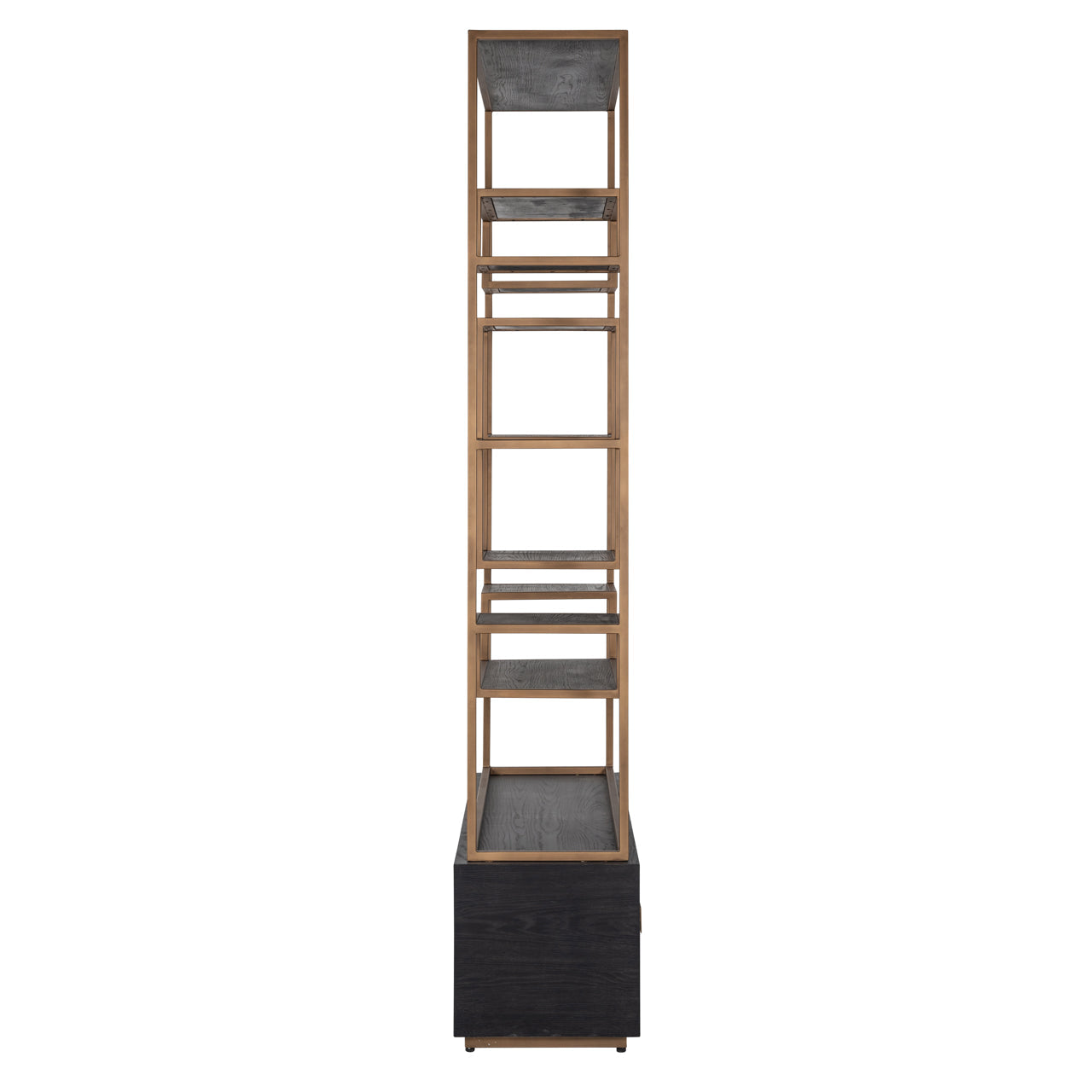 Vitrīna Hunter black rustic Richmond Interiors 222/120/40,5 cm melns - N1 Home