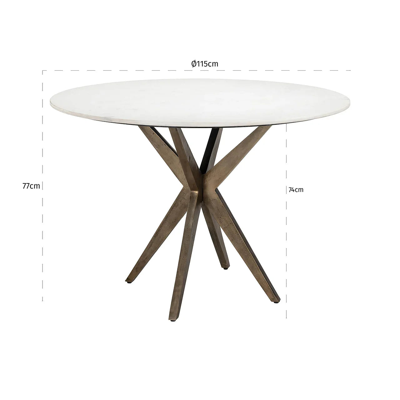 Pusdienu galds Maisy Richmond Interiors 77/114/114 cm balts - N1 Home