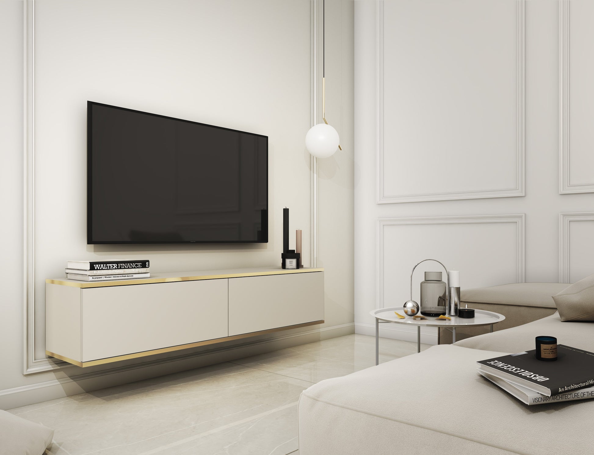 RTV skapis O2 gluda priekšpuse 135/30/32 cm bēšs - N1 Home