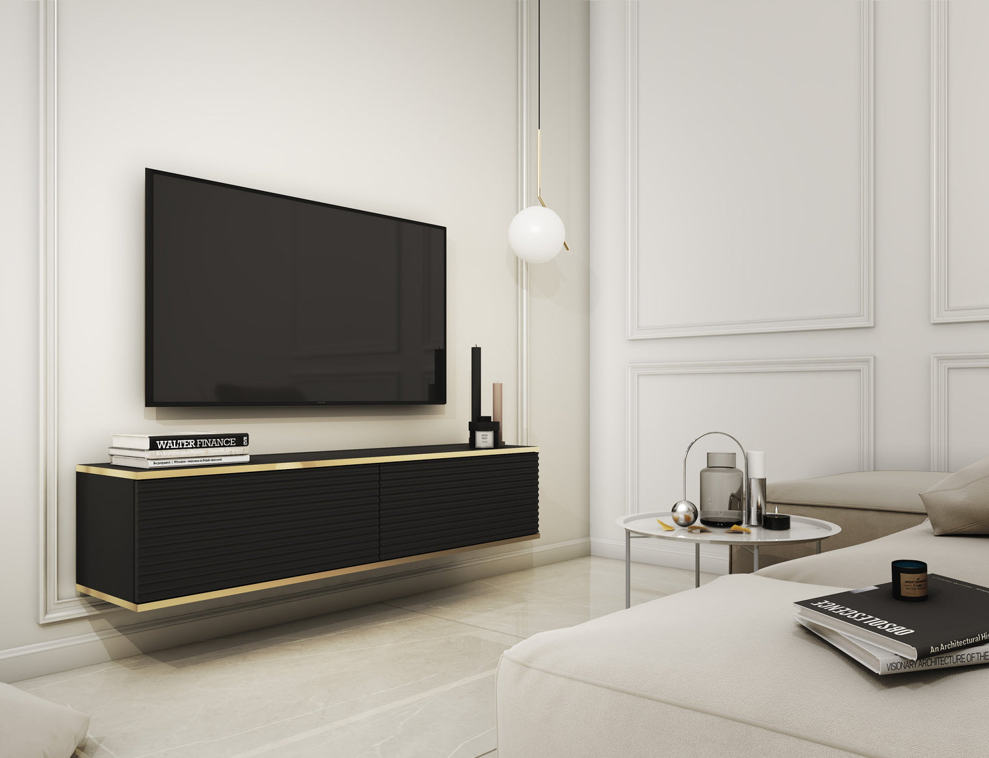 RTV skapis O2 rievota priekšpuse 135/30/32 cm melns - N1 Home