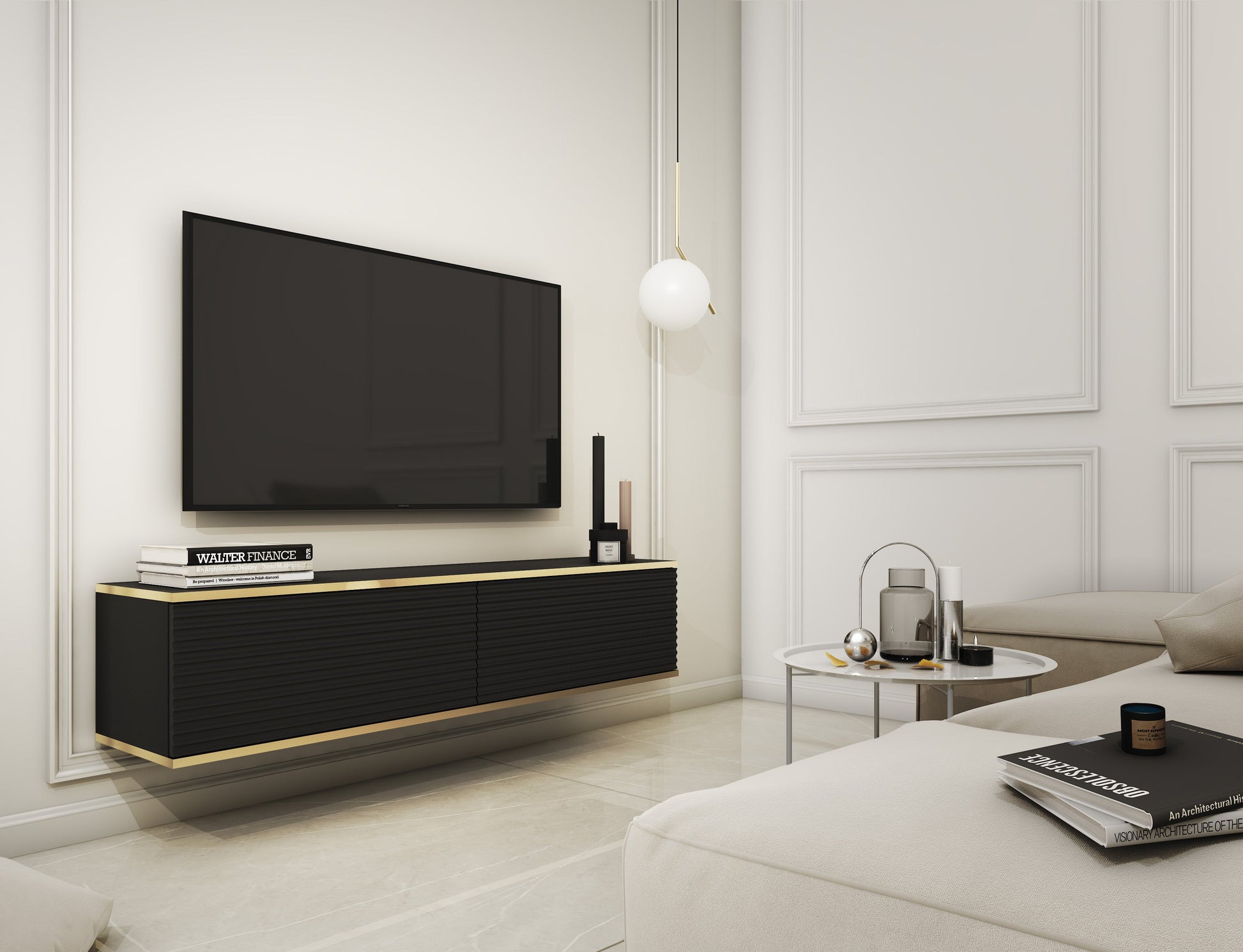 RTV skapis O2 rievota priekšpuse 135/30/32 cm melns - N1 Home